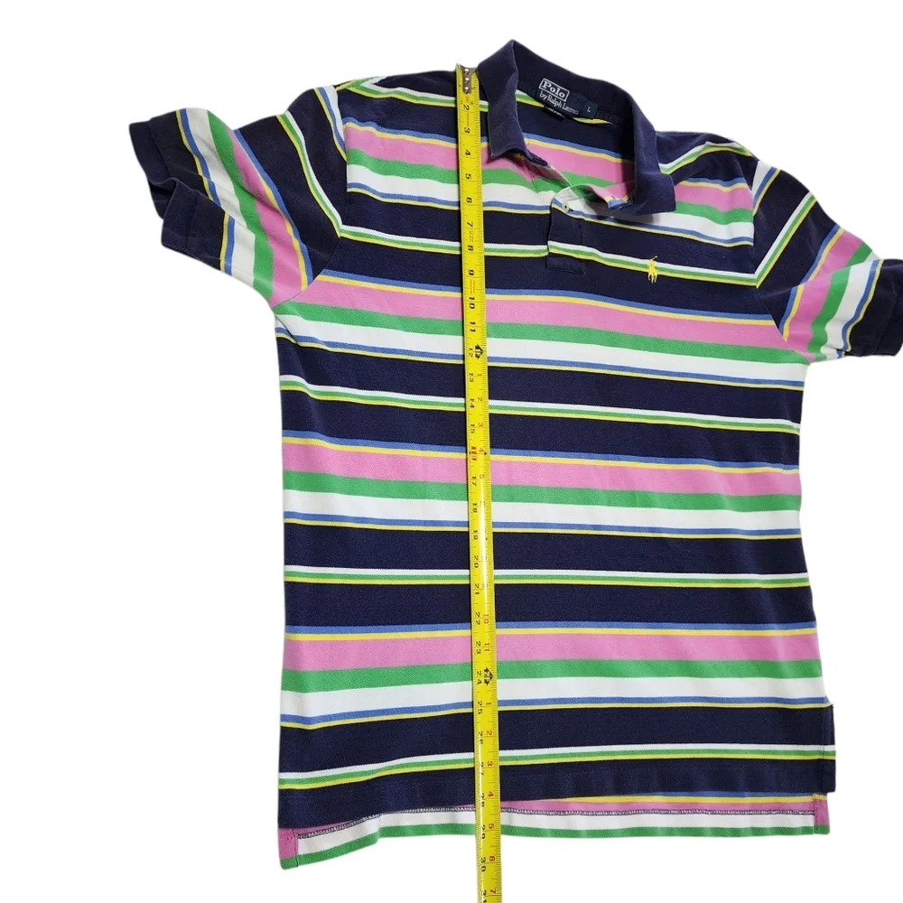 Polo Ralph Lauren Polo Shirt Striped Short Sleeve‎ Large Multicolor Men 90s Y2K